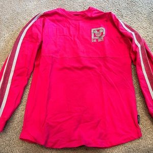 Walt Disney World hot pink Spirit Jersey w/ Silver Glitter size XS